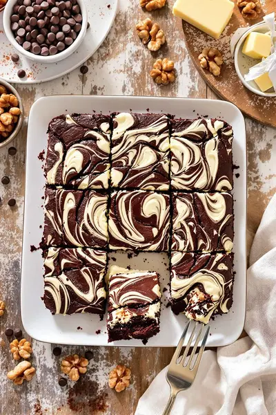 Decadent Fudge Brownie Recipe With Creamy Marble Swirls