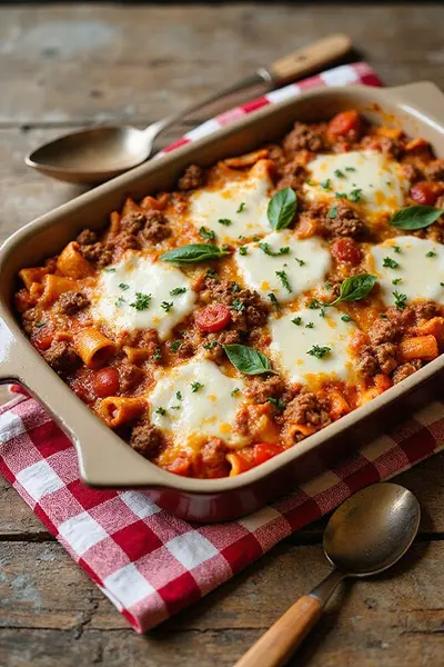 Hearty Italian Meat & Noodle Casserole Recipe