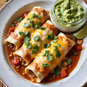 Homemade Cheesy Beef & Bean Enchiladas Recipe