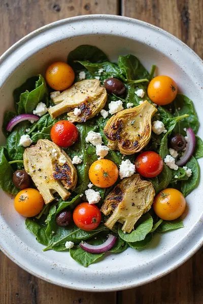 Mediterranean Roasted Artichoke Salad Recipe