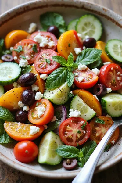 Mediterranean Tomato-Cucumber Salad Recipe