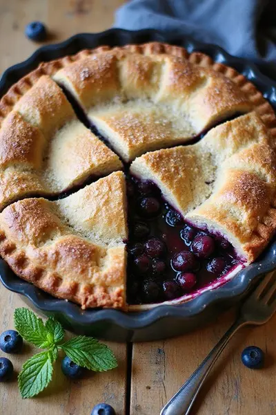 Rustic Deep Dish Blueberry Pie Recipe From Scratch