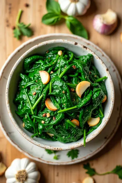 Sautaed Italian-Style Spinach Recipe With Fresh Garlic
