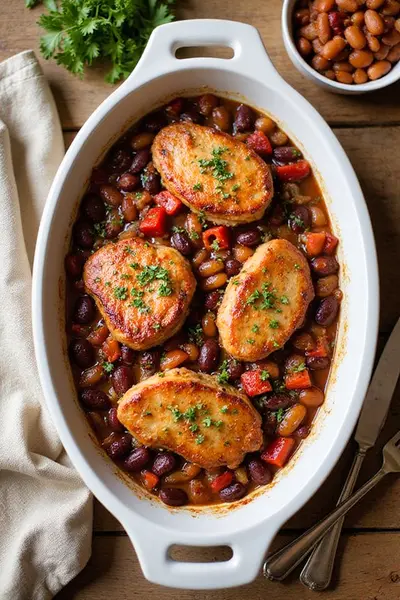 Savory Baked Bean Pork Chops Recipe