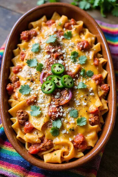 Spicy Mexican-Style Fettuccine Casserole Recipe
